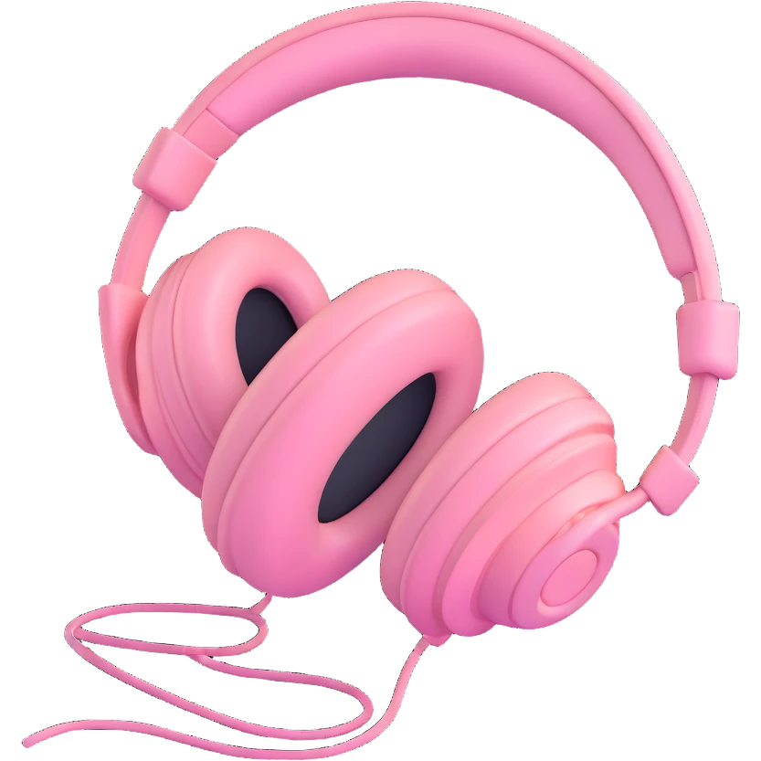 soft pink headphones emoji