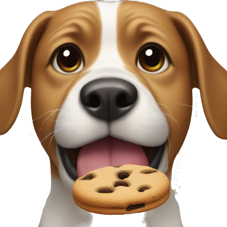 Dog with cookie in his mouth  emoji