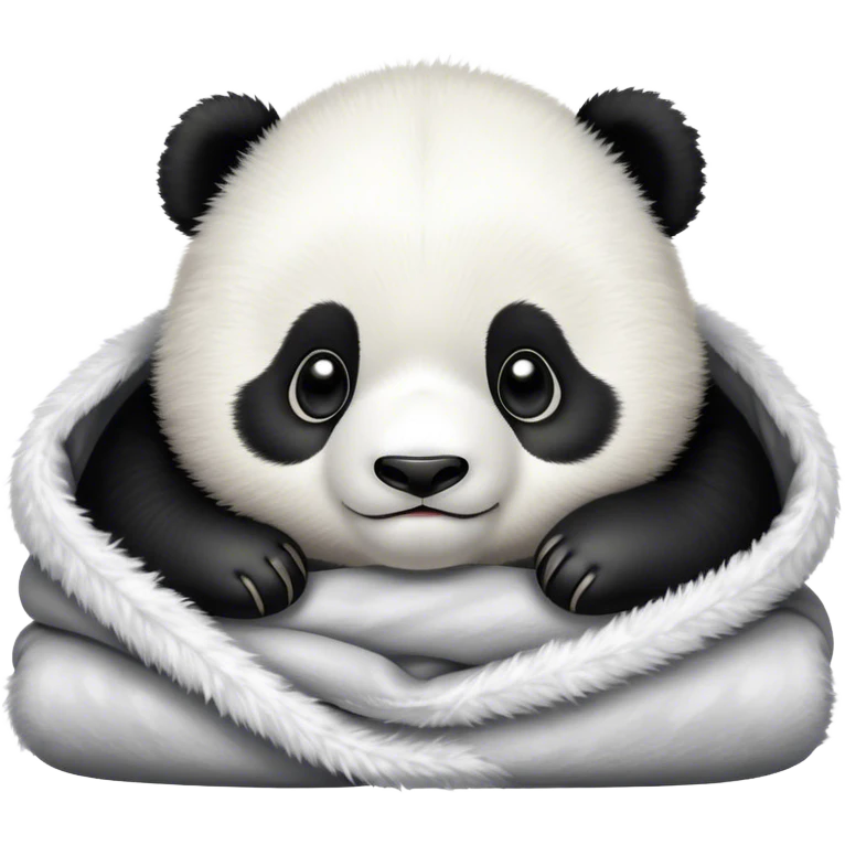 Baby Panda cozy in blanket  emoji