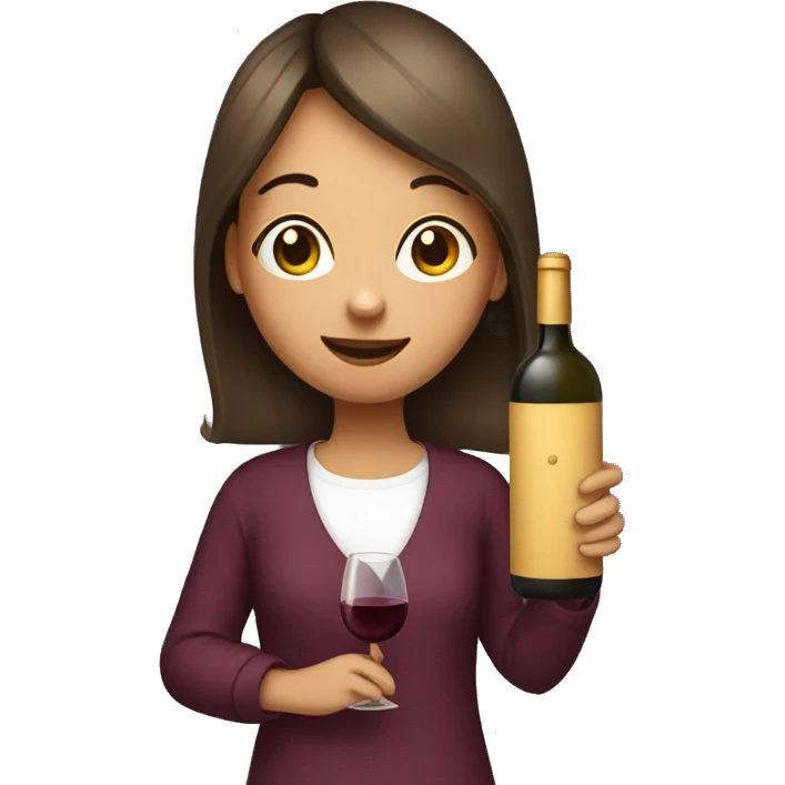 girl holding wine bottle  emoji