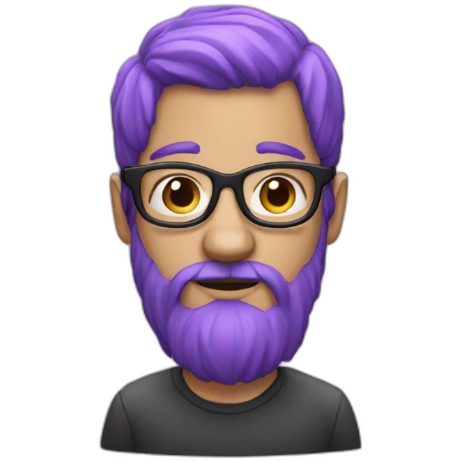 purple haired glasses person emoji