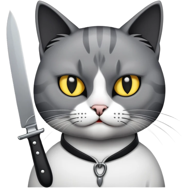 Cat with a knife that looks sinister emoji