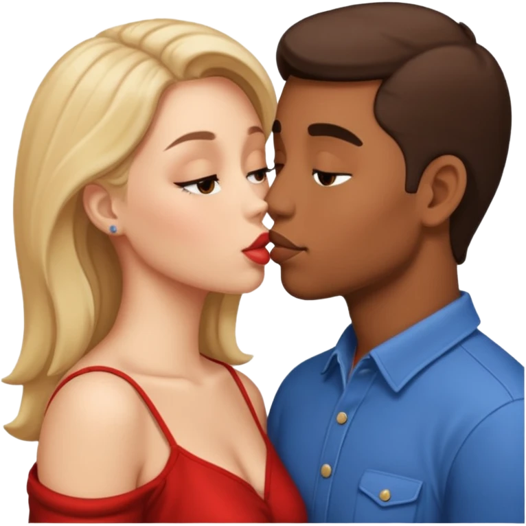 women kissing man  emoji