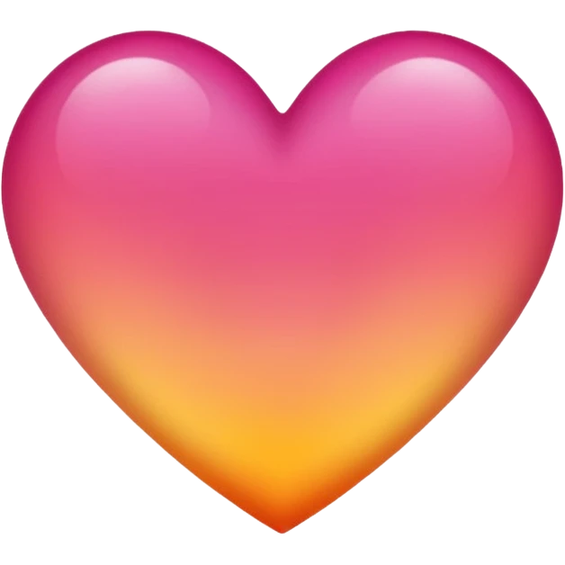 Dark pink to orange to yellow to orange to dark pink portrait gradient heart emoji