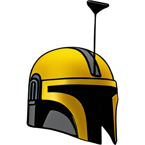 Mandalorian helmet black and yellow with antenna emoji
