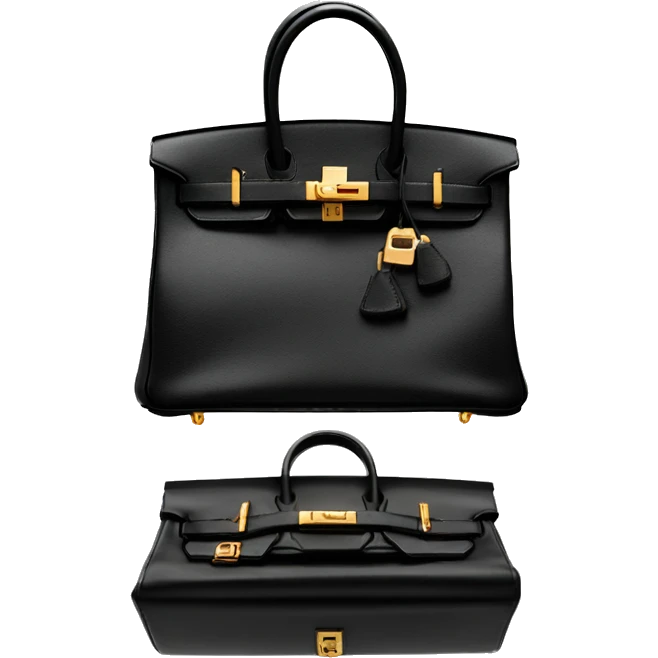 Birkin 25 black with gold emoji