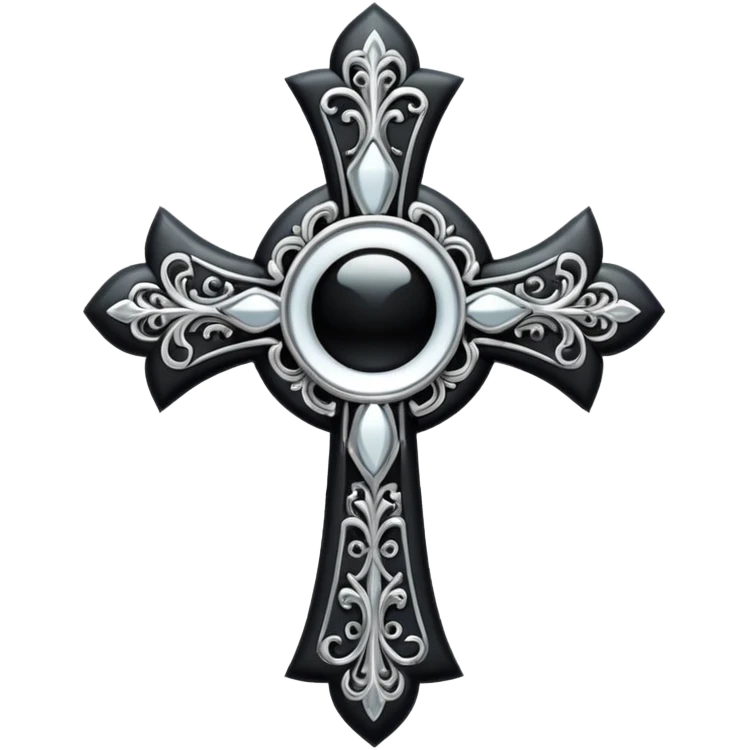 black goth cross emoji