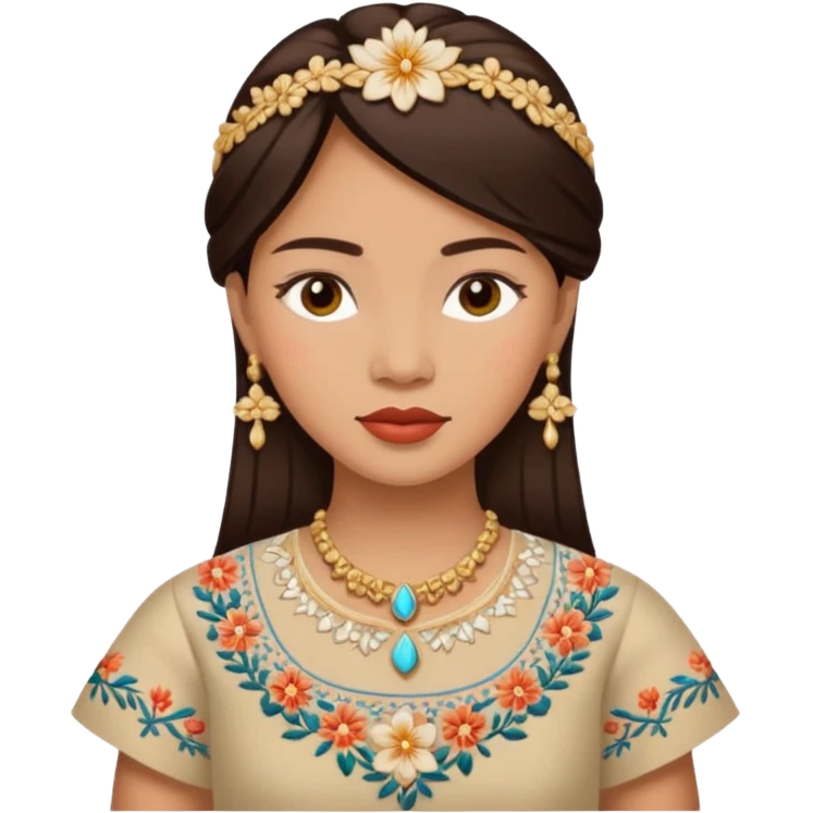 Filipino woman wearing a filipiña emoji