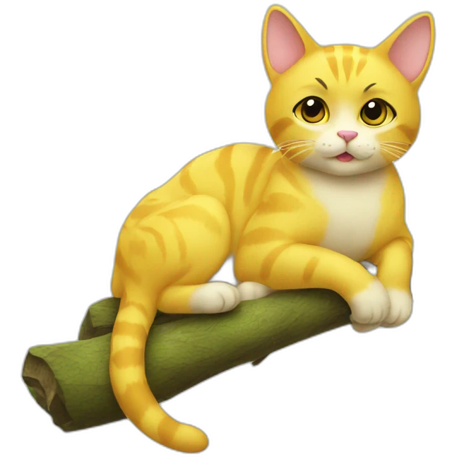 A yellow cat on a branch emoji