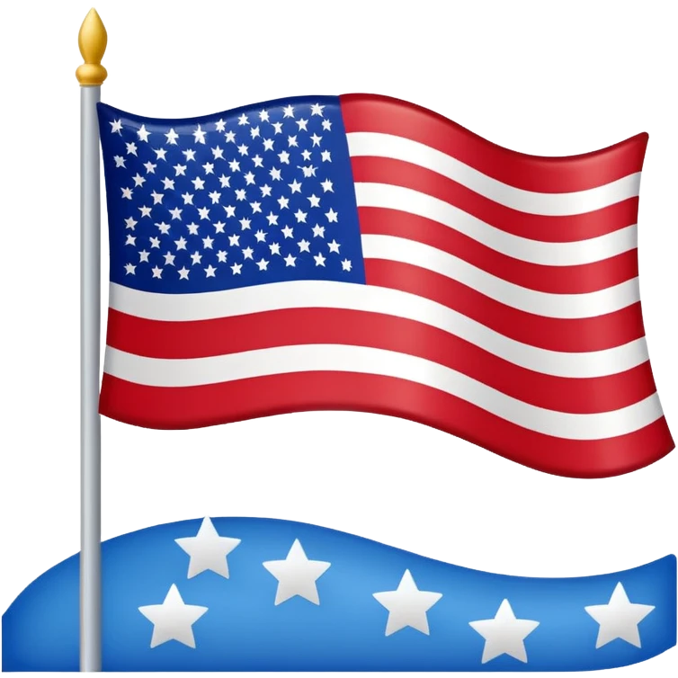 American flag emoji, red and white stripes, blue field with white stars emoji