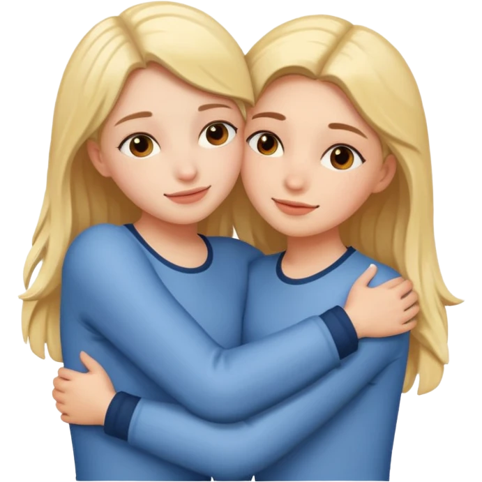 Two girls hugging emoji
