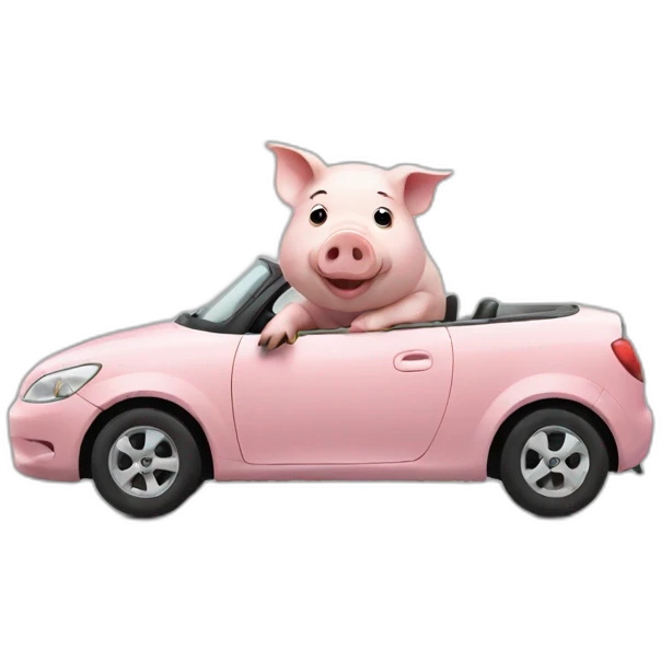 pig driving car emoji
