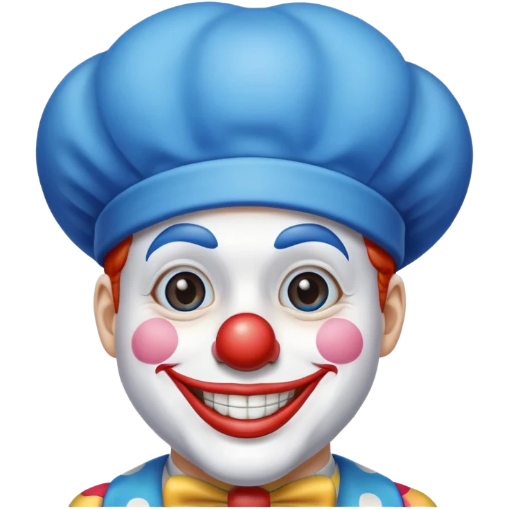 Chú hề, đội mũ cao xanh dương cười tươi, 25 tuổi emoji