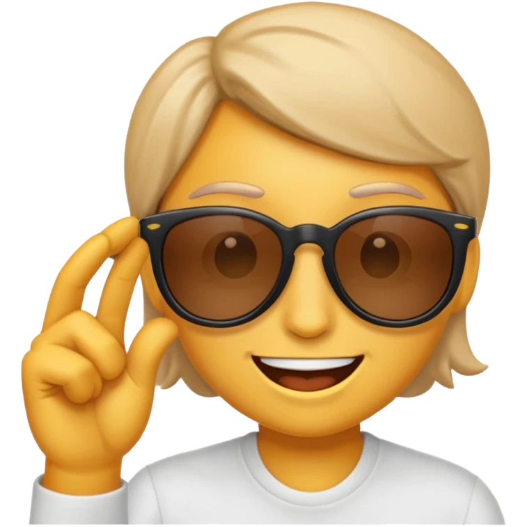 Emoji taking off sunglasses smirking emoji