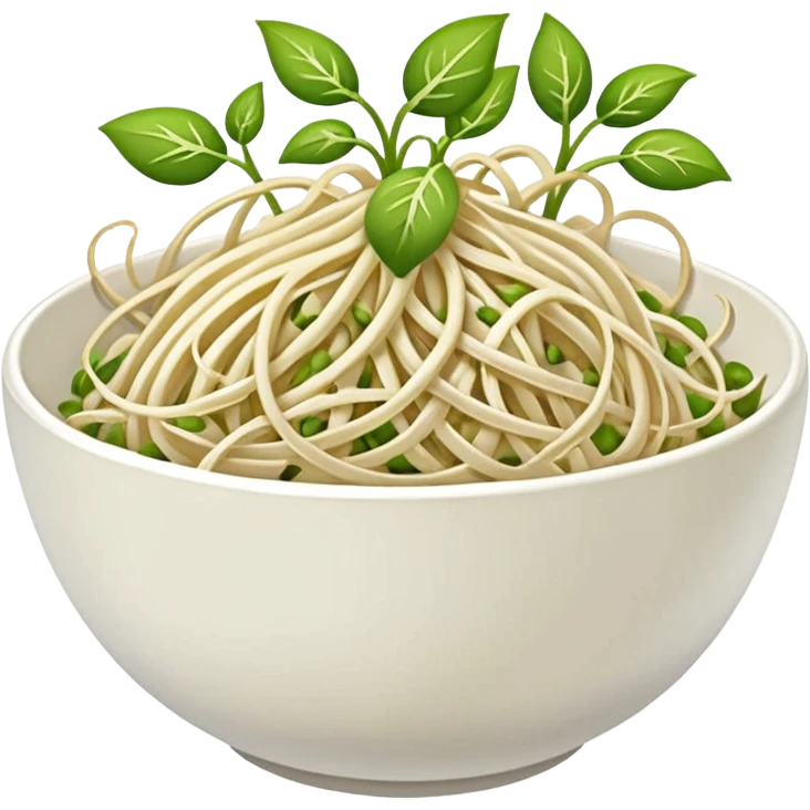 Bean sprouts in bowl not standing emoji