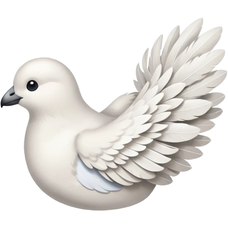 a dovetail consisting of white feathers emoji