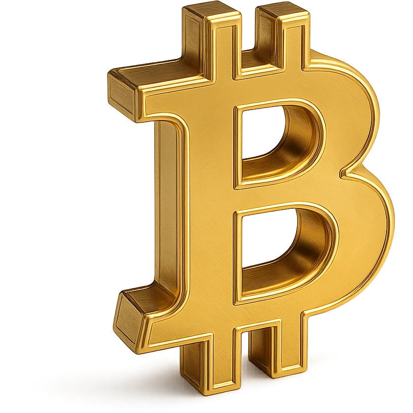bitcoin symbol, modern style, gold color, simple and recognizable emoji