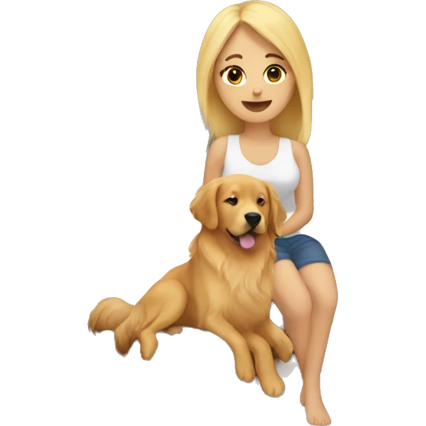 Blonde woman in bed with golden retriever, orange, cat, and black cat emoji