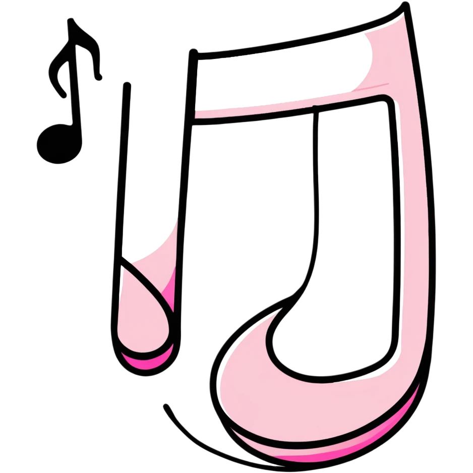 Isolated pink music note emoji
