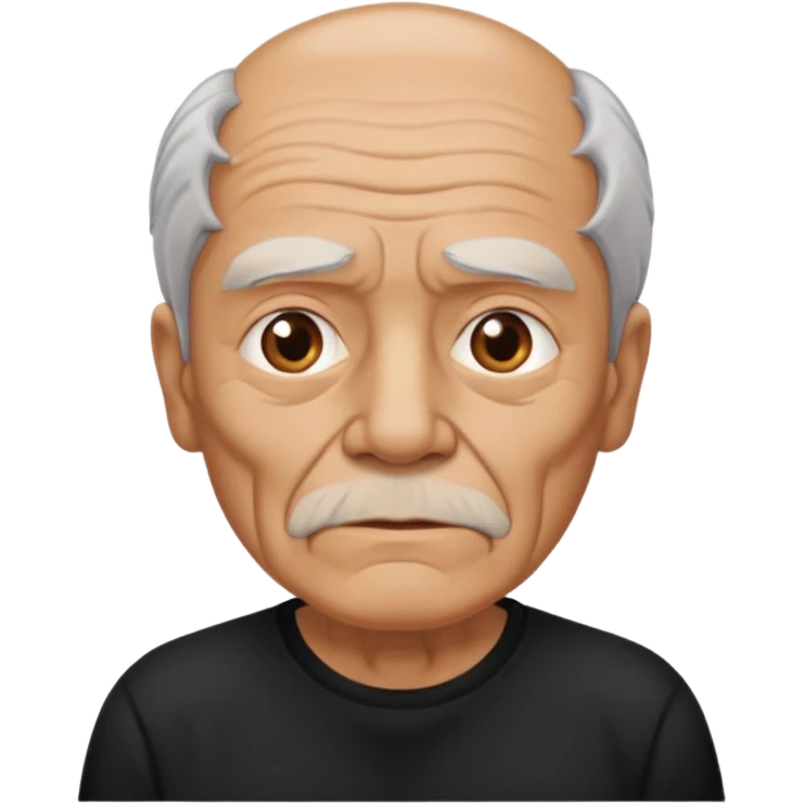old man wear black t-shirt emoji