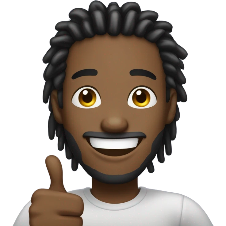 Black man with dreads smiling with 2 thumbs up emoji