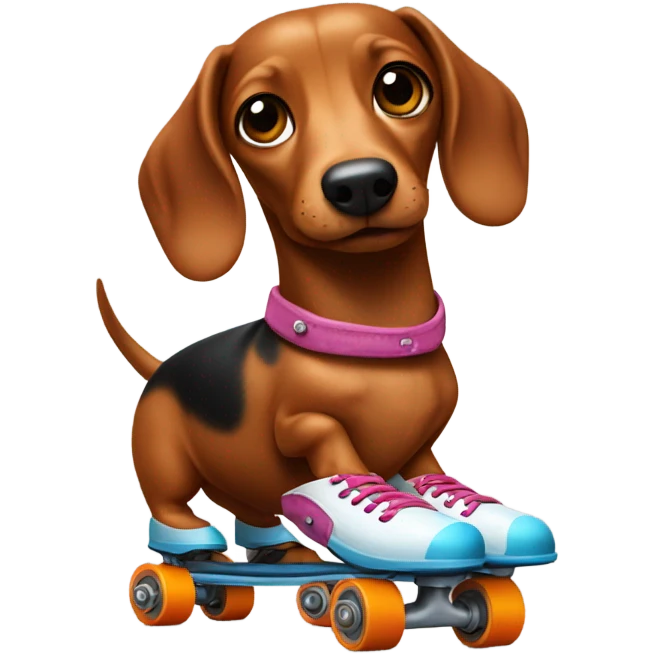 Sausage dog on roller skates  emoji
