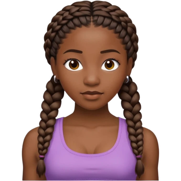 a black woman with braids with a crop top emoji