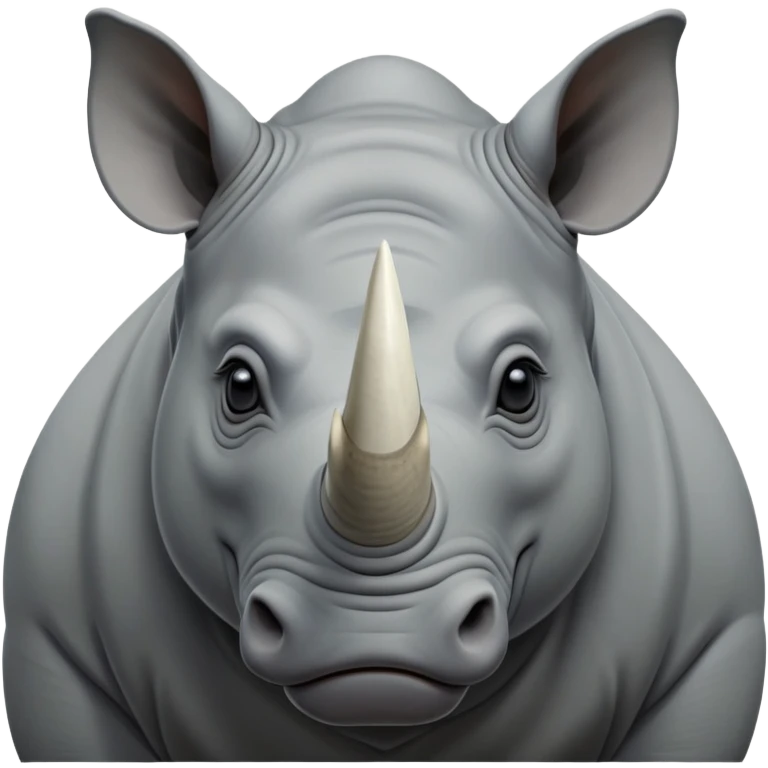 cinematic-noble--rhinoceros-portrait-emoji,slate-grey-hide--poised-and-regal,-with-a-massive,-powerful-build-and-a-thick, -deep-set-soulful-piercing-eyes,-simplified-yet-sharp-and-sophisticated-features,-highly-detailed,-large-black-eyes, zoomed out showing shoulders, large white horn  emoji