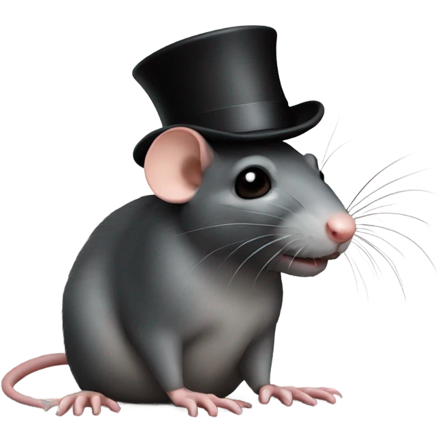 a rat with a tophat emoji