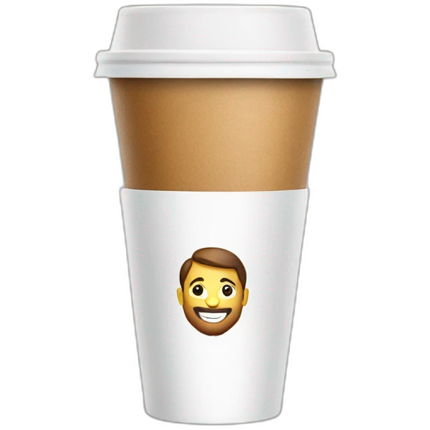 business portrait on a coffee to go cup emoji