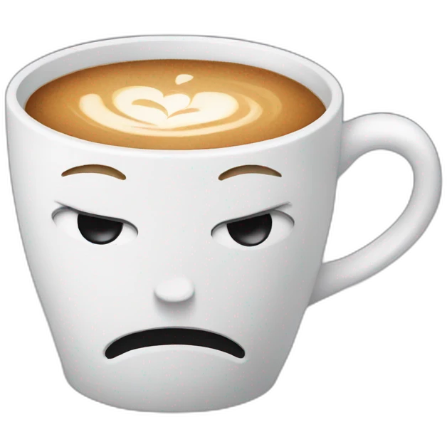 coffee cup with feelings emoji