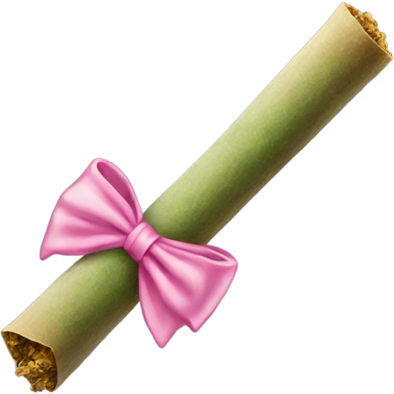 Rolled cbd joint with pink bow emoji