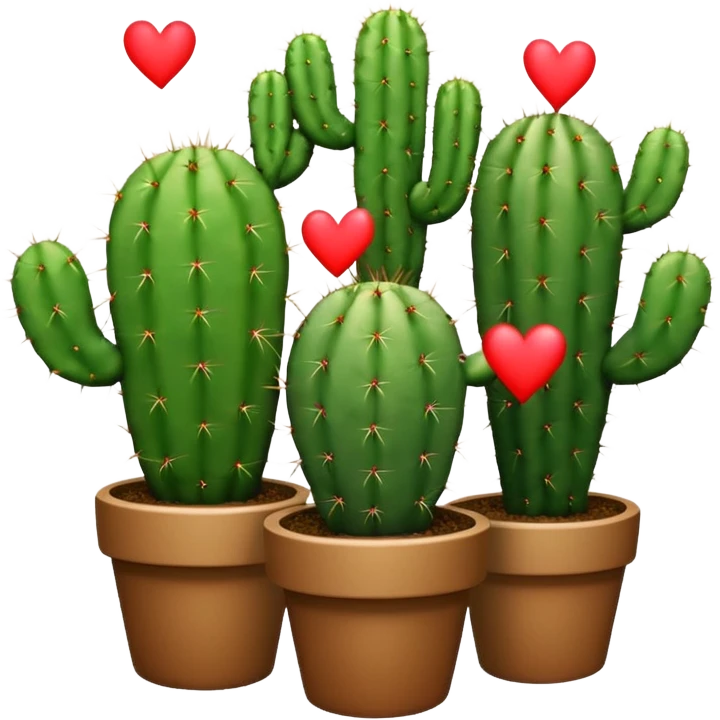 cactus emoji with hearts lovely emoji