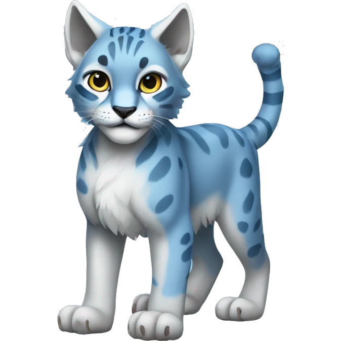 A blue lynx cub full body emoji