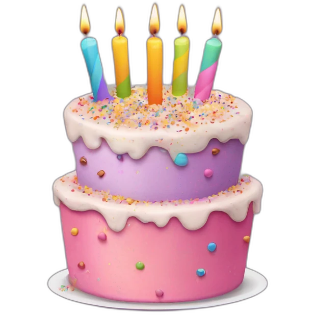 birthday cake, party, confetti, gifts, people emoji