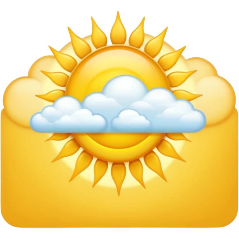 Clear sunny day with bright golden sun emoji
