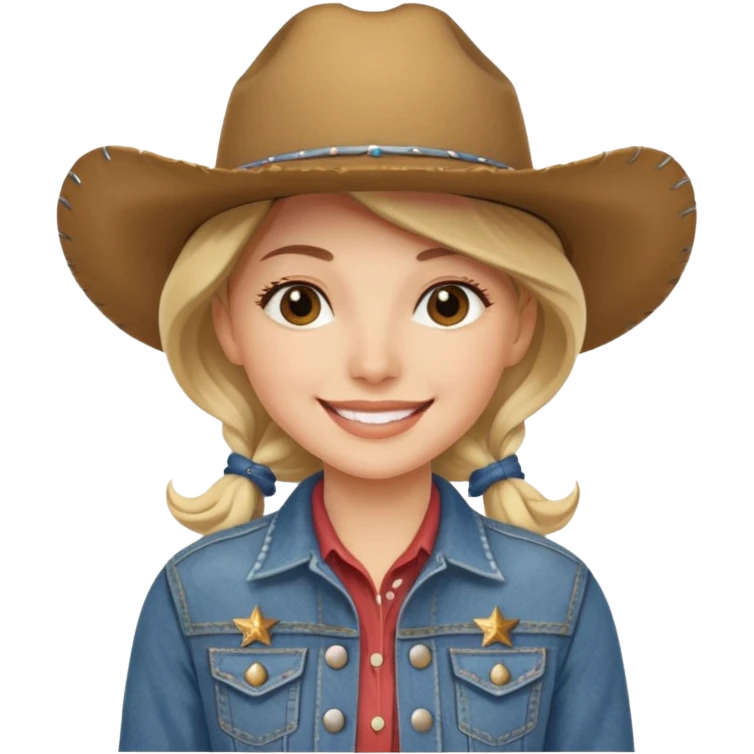 cowgirl, simple, cheerful emoji