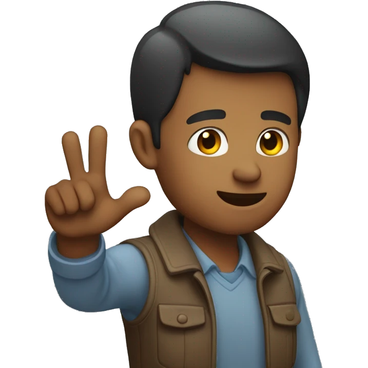 man raising his left hand emoji