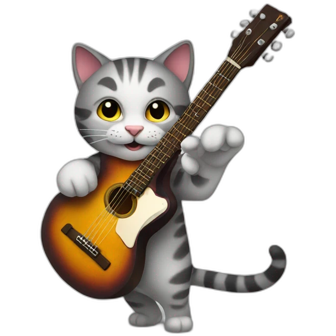 Cat playing guitar emoji