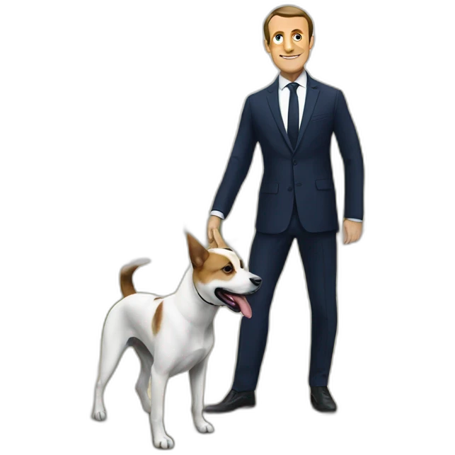 Macron sur chien emoji
