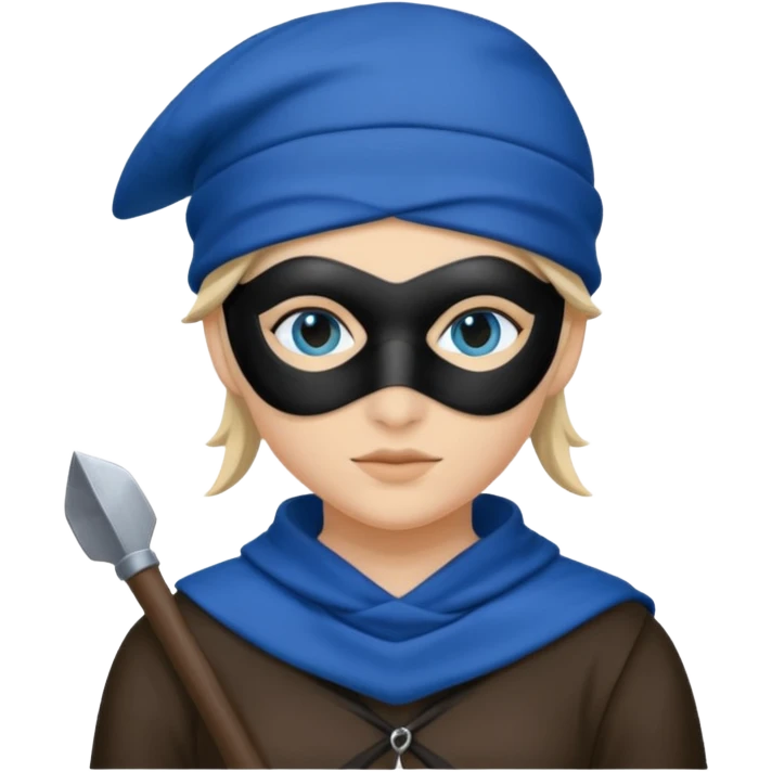 thief, blue hat, thief mask, thief dress. emoji