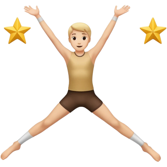 make a person jumping in a star position with their limbs straightened  emoji