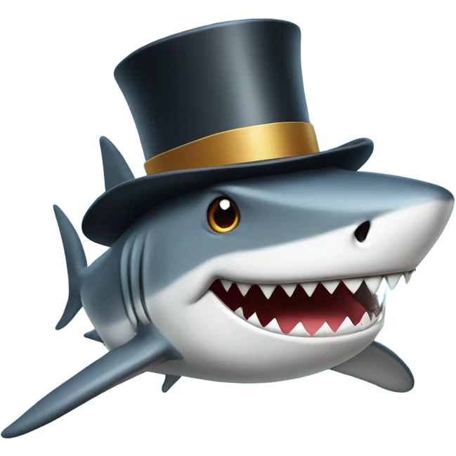 Shark with a top  emoji