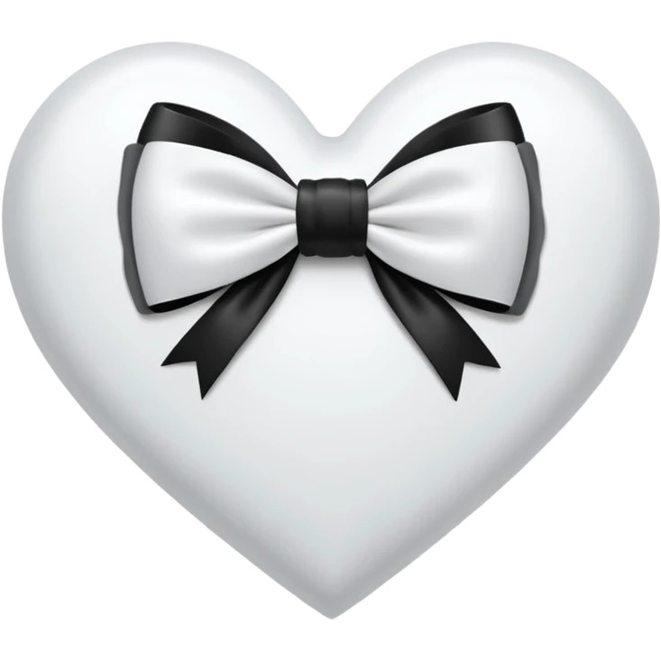 White heart with black bow emoji