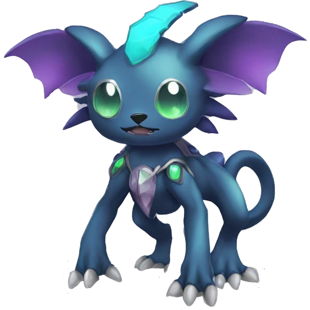 cute cool edgy sharp eldritch ethereal Digimon-Fakemon-animal full body emoji