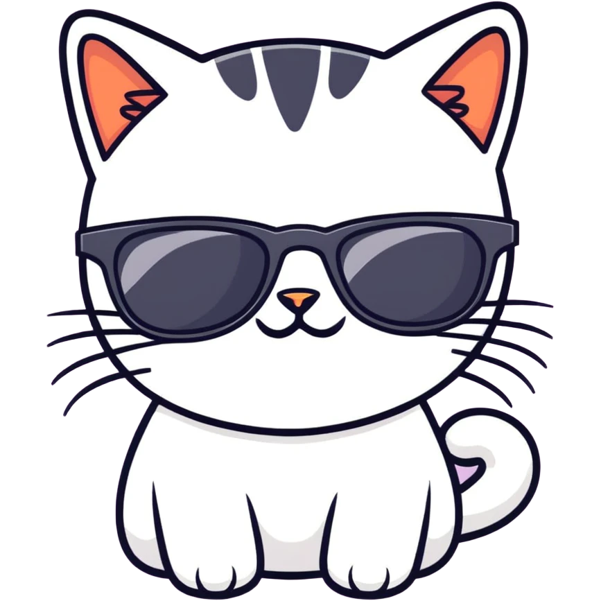 Cat with sunglasses emoji