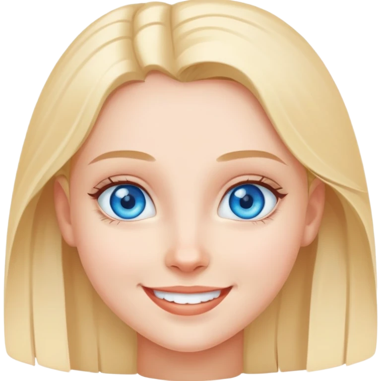smiling girl with blue eyes emoji
