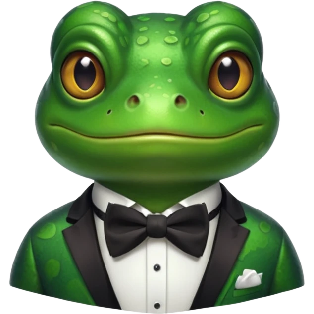 frog wearing bowtie emoji