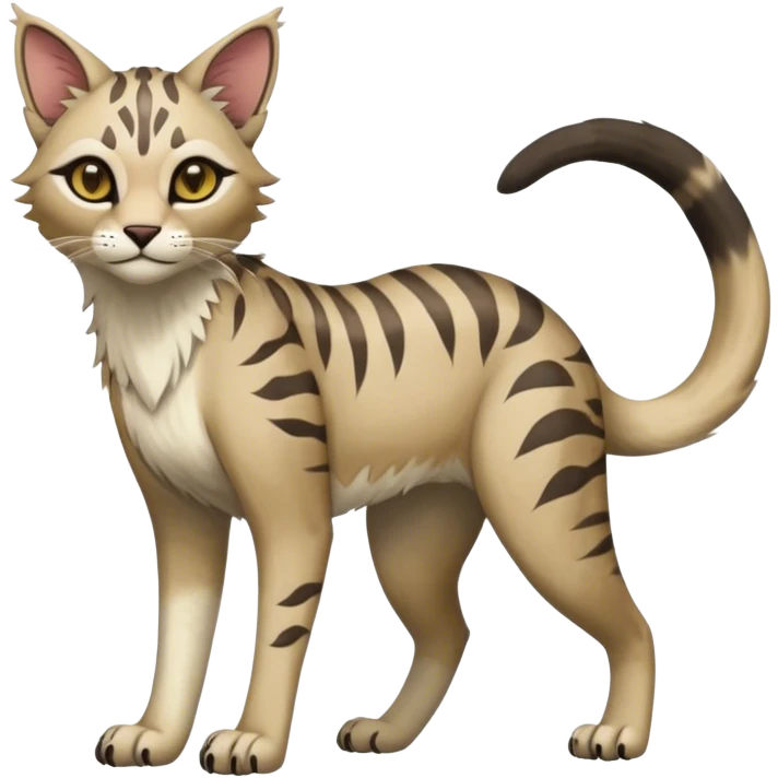Modern Realistic Rare Fantasy Feline-Vernid-Trico-species by LiLaiRa full body emoji