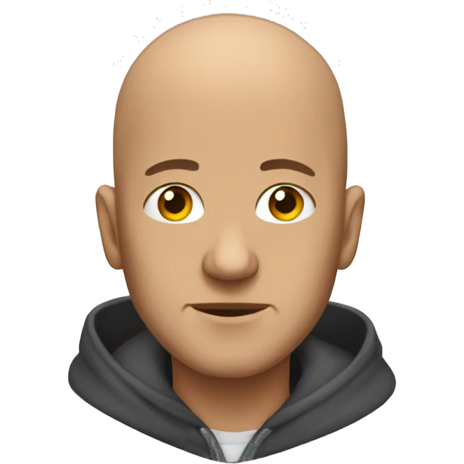 Bald guy in a hoodie  emoji